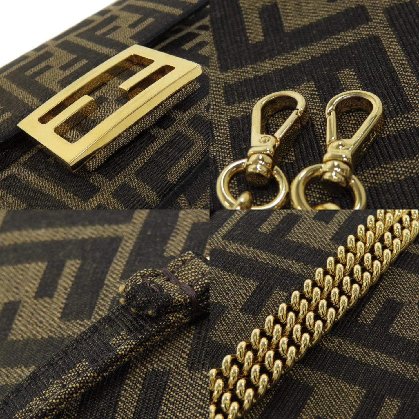 Fendi Canvas Brown Shoulder Bags