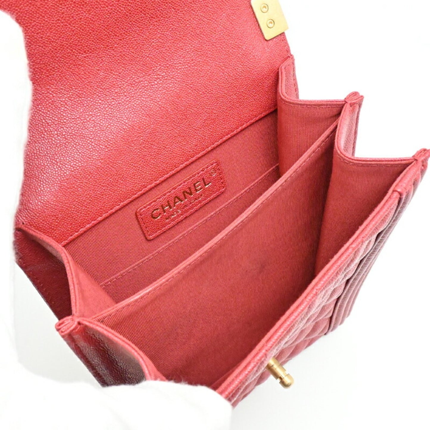 Chanel Calfskin Red Shoulder Bags