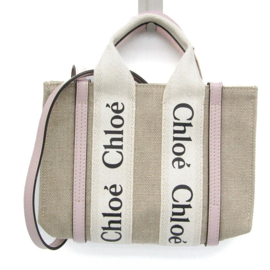 Chloé Canvas Gray Shoulder Bags