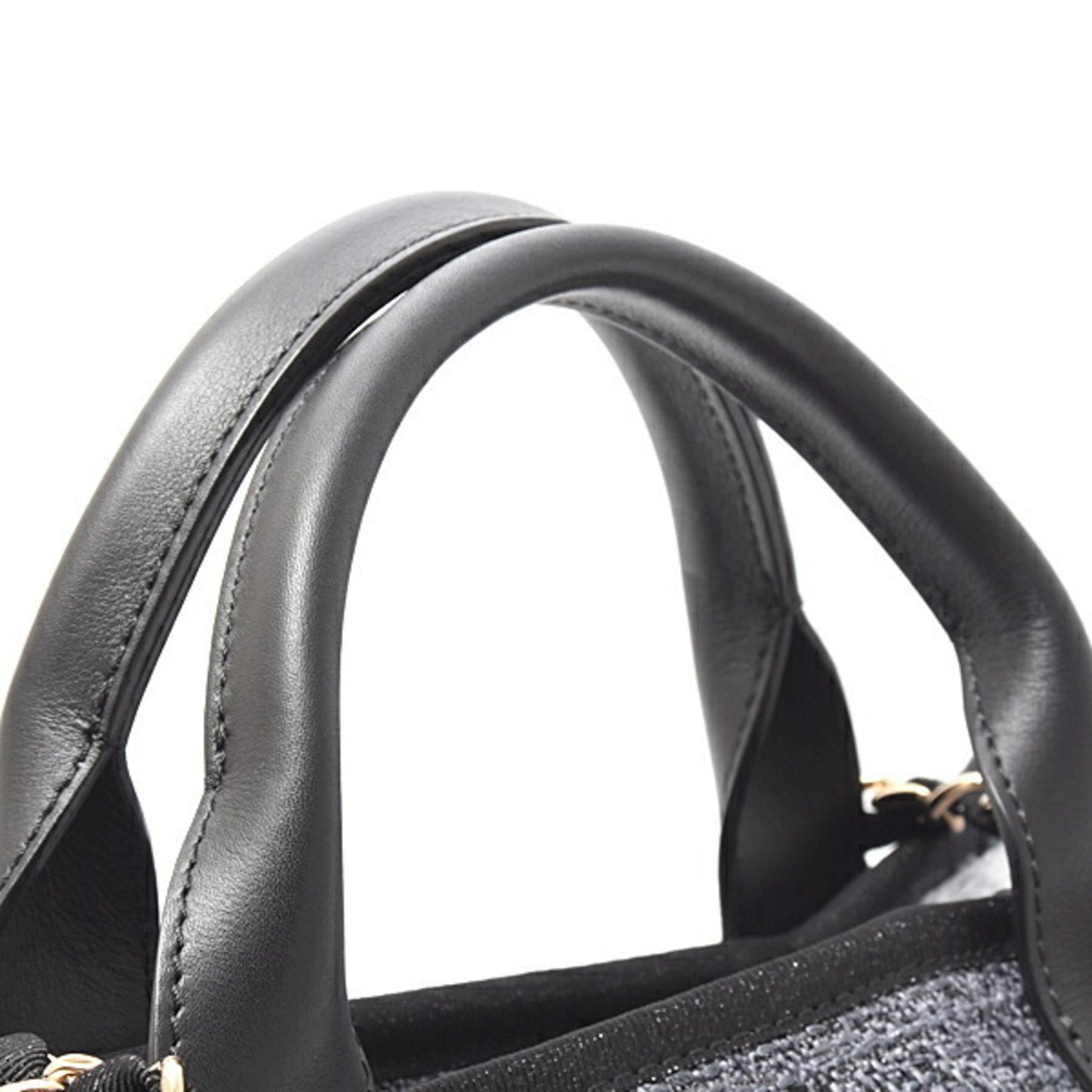 Chanel Woven Fabric Gray Tote Bags