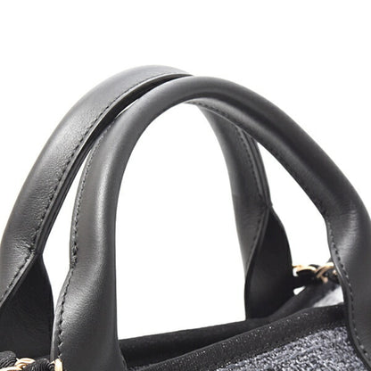 Chanel Woven Fabric Gray Tote Bags