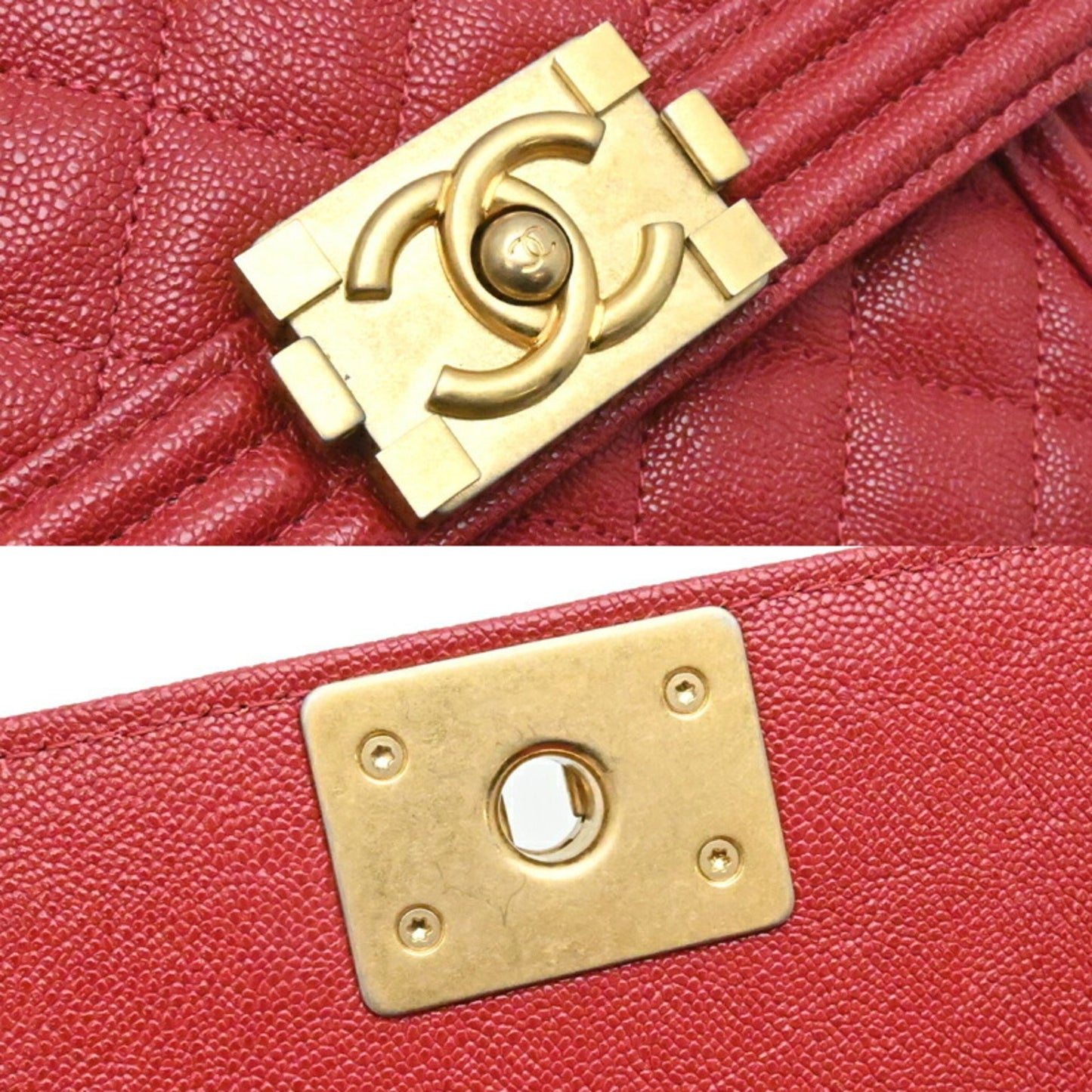 Chanel Calfskin Red Shoulder Bags