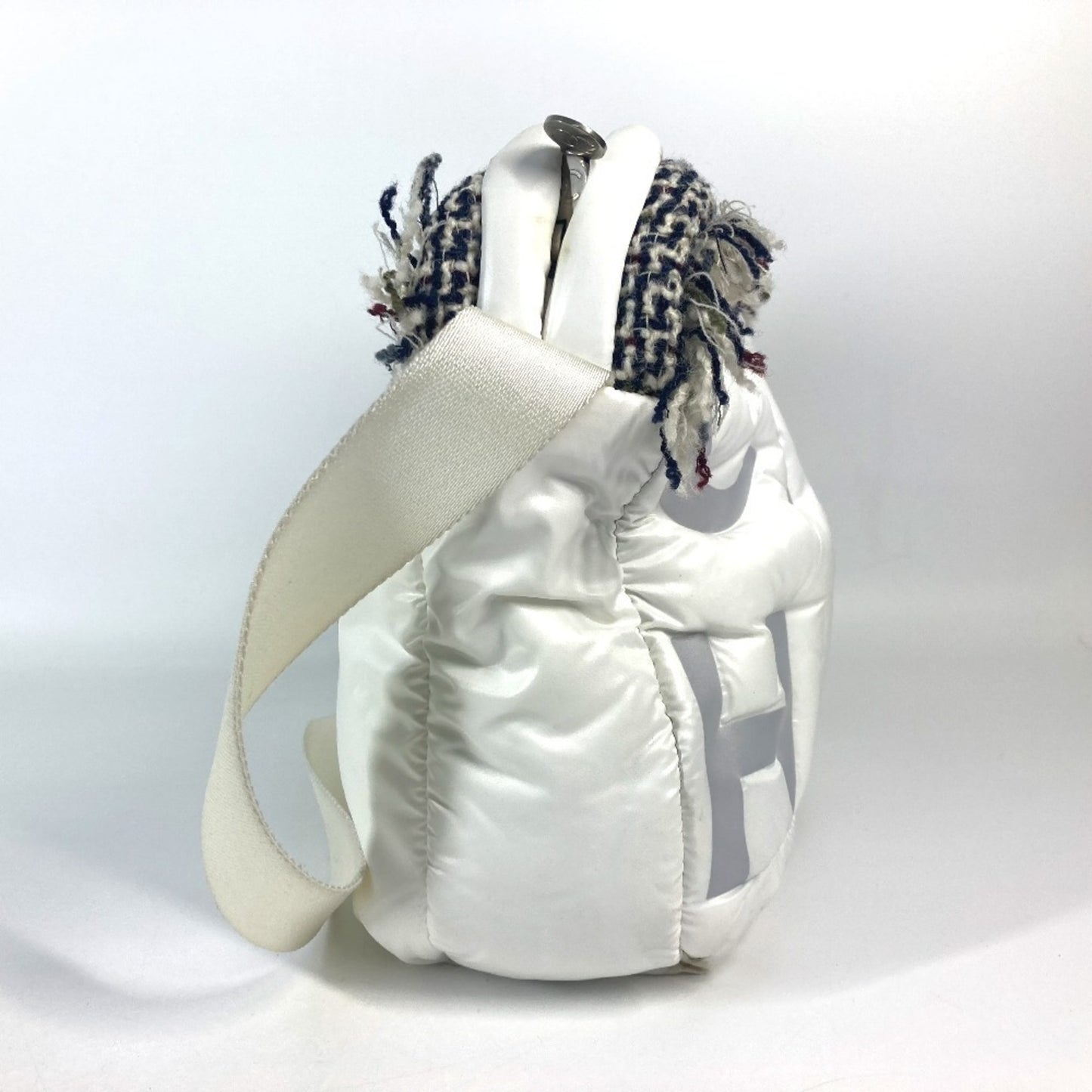Chanel Nylon White Shoulder Bags