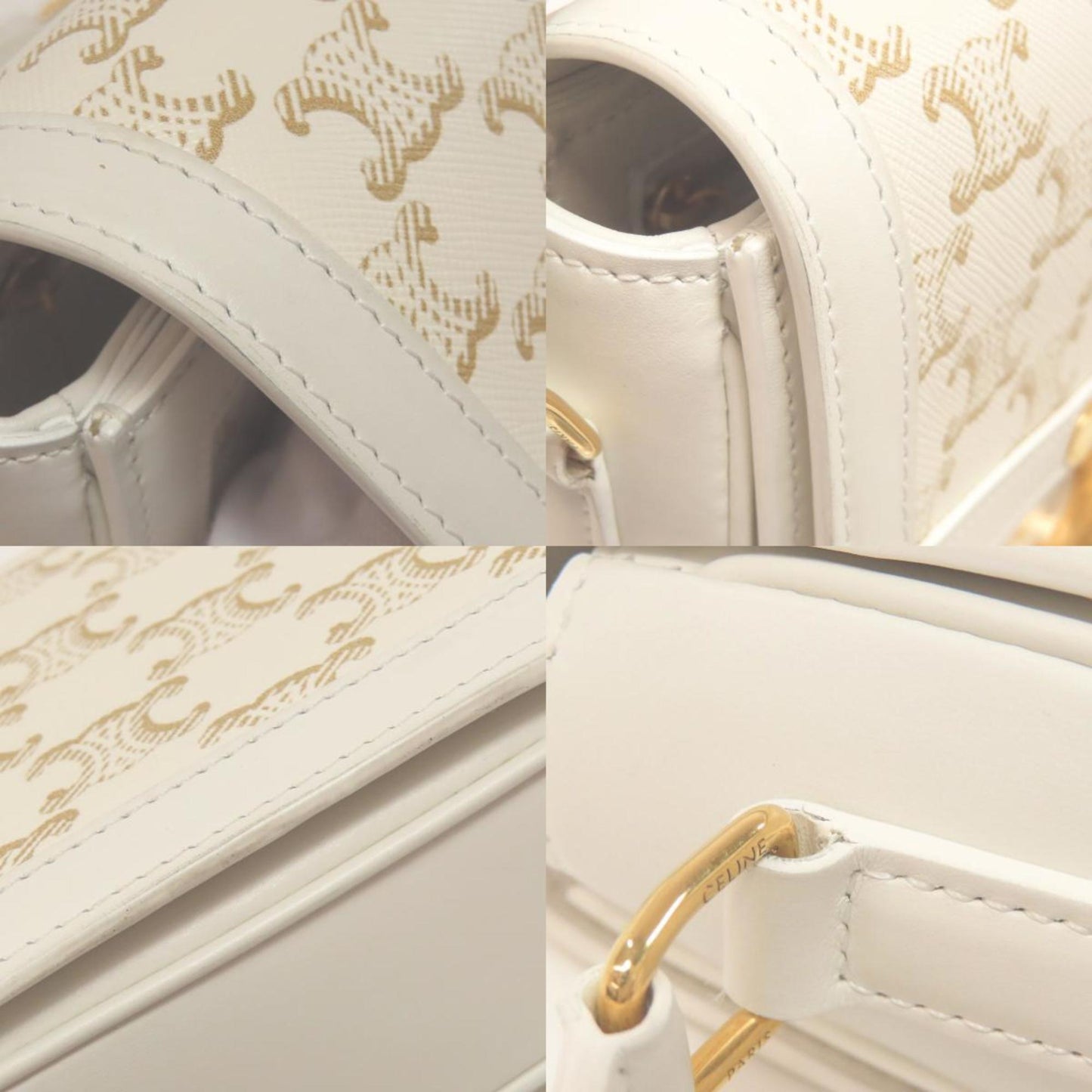 Celine Pvc White Shoulder Bags