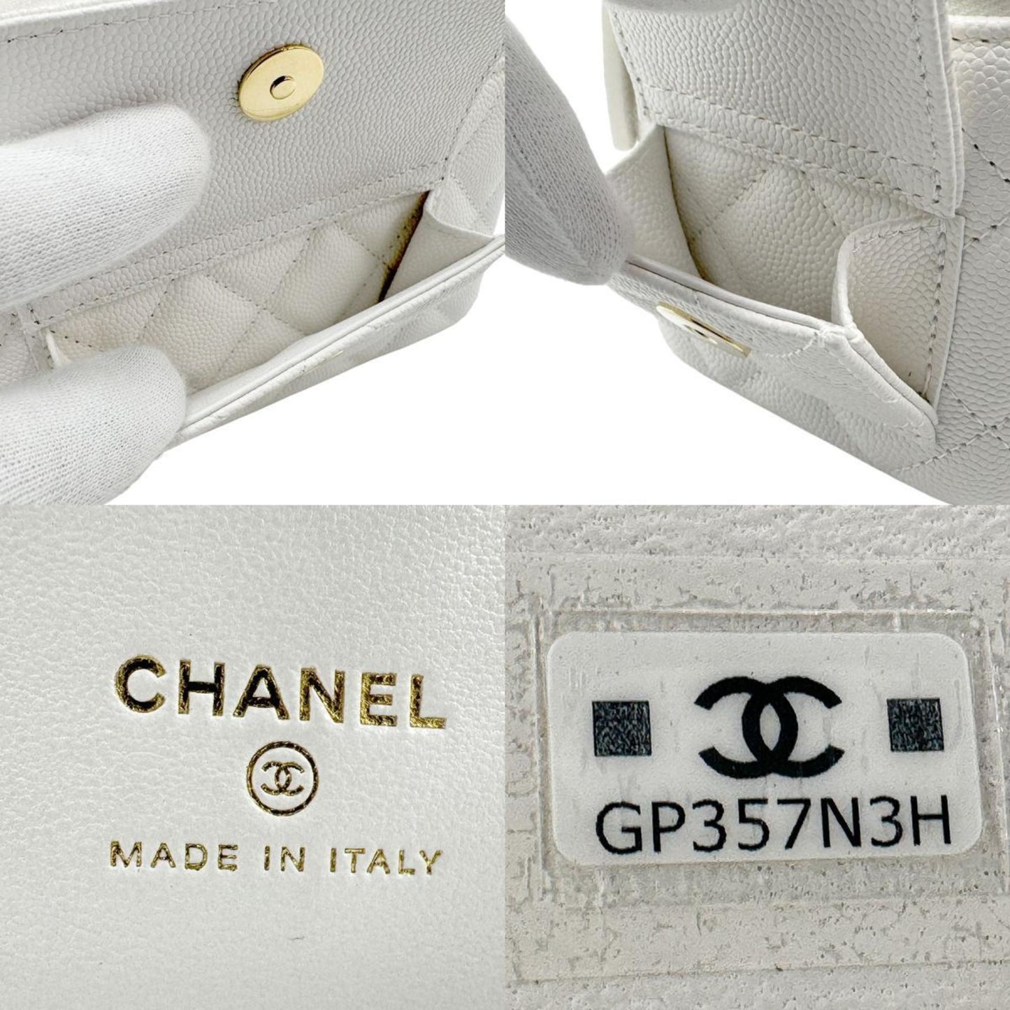 Chanel Calfskin White Shoulder Bags