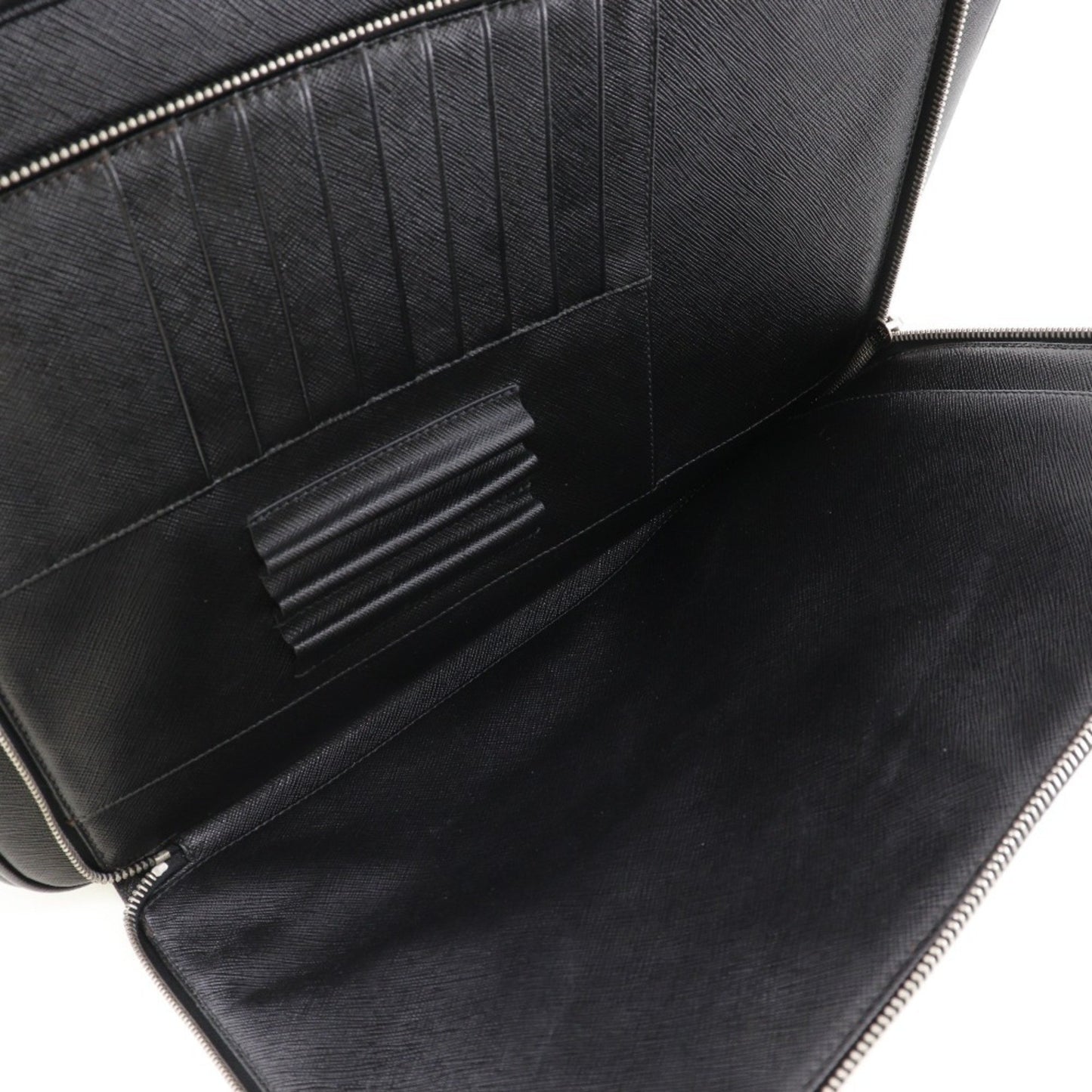 Prada Glossy Material Black Shoulder Bags