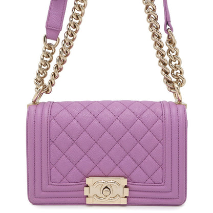 Chanel Calfskin Purple Shoulder Bags
