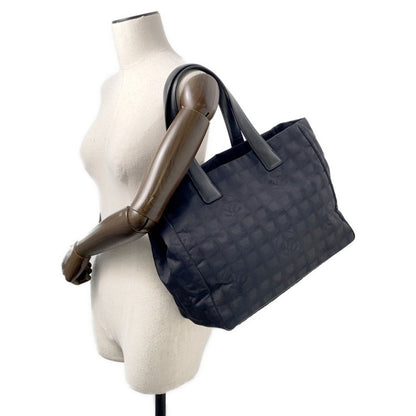 Chanel Woven Fabric Black Tote Bags