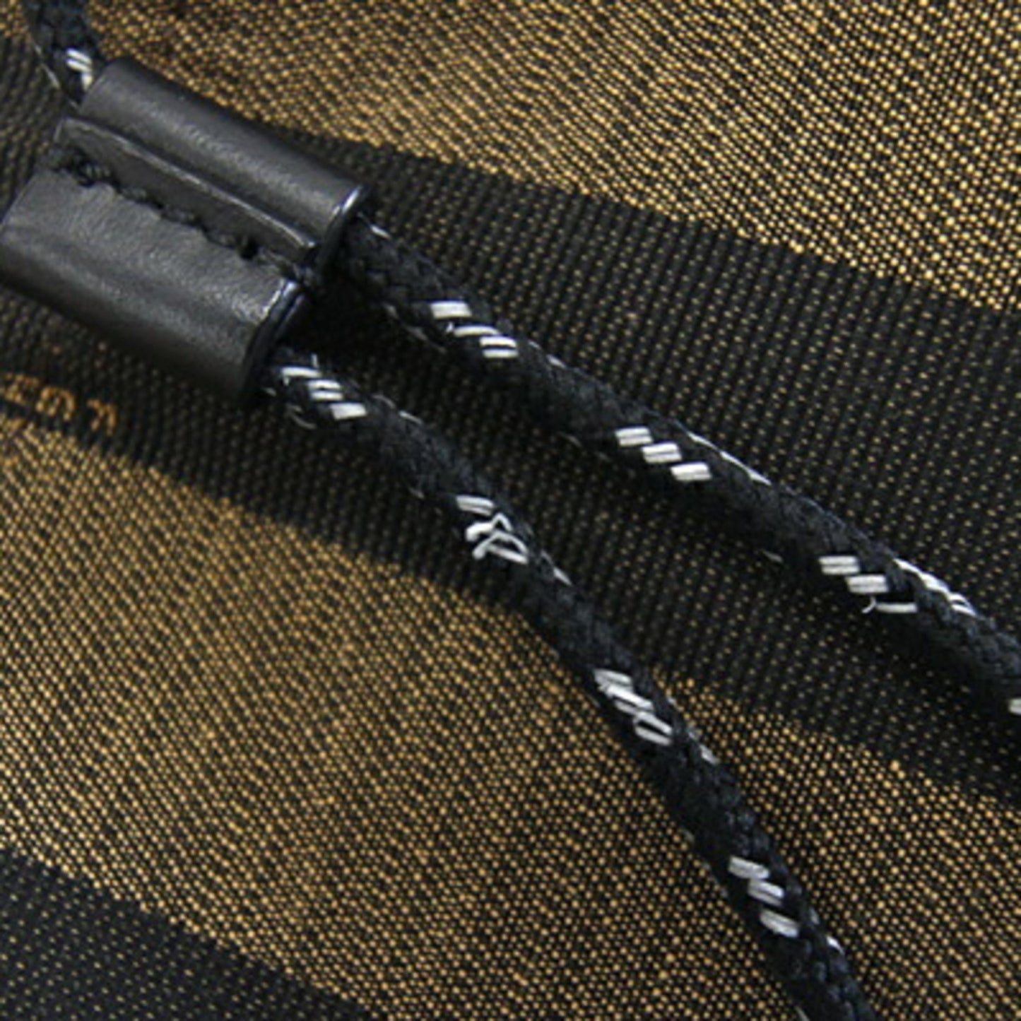 Fendi Woven Fabric Black Shoulder Bags