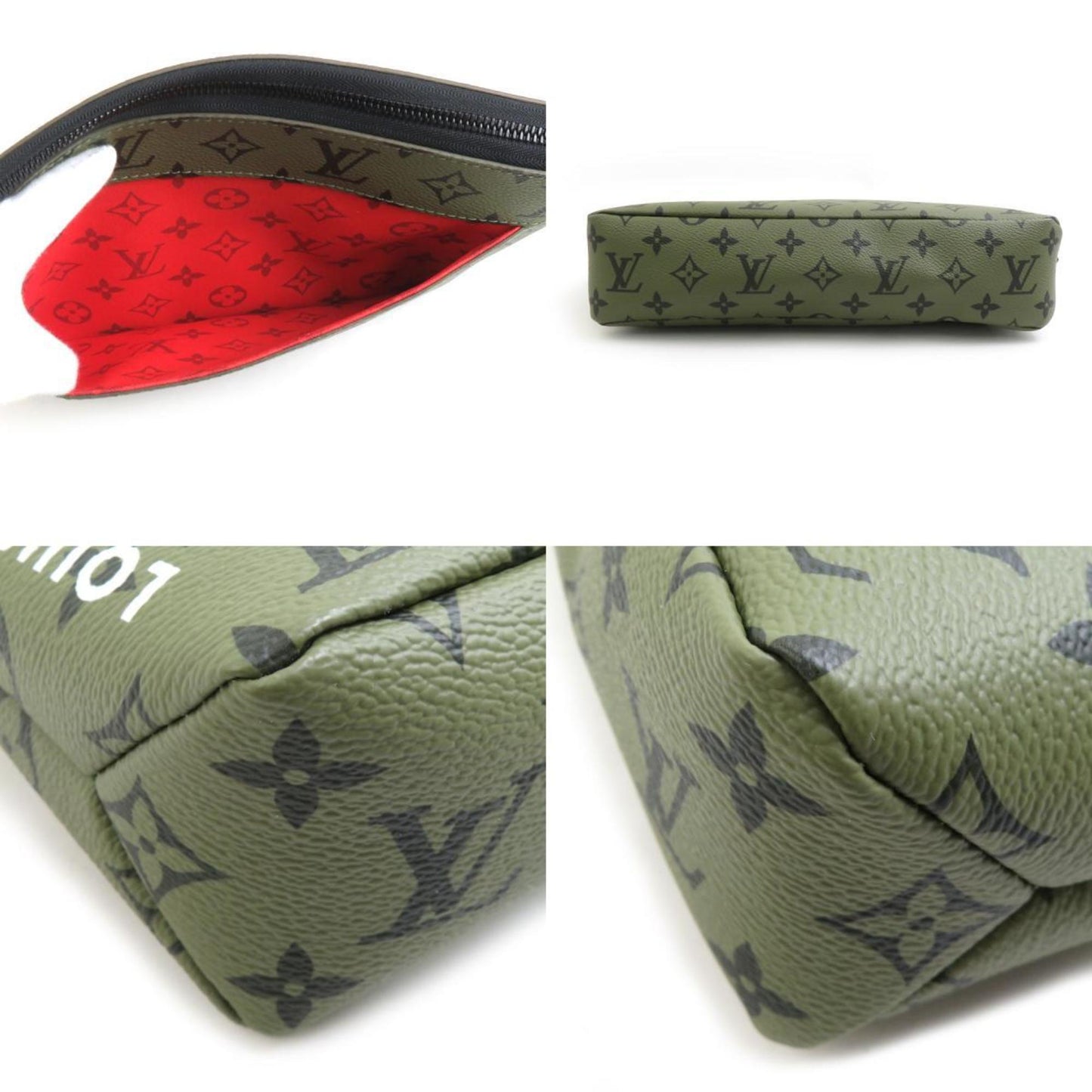 Louis Vuitton Monogram Canvas Green Clutch Bags
