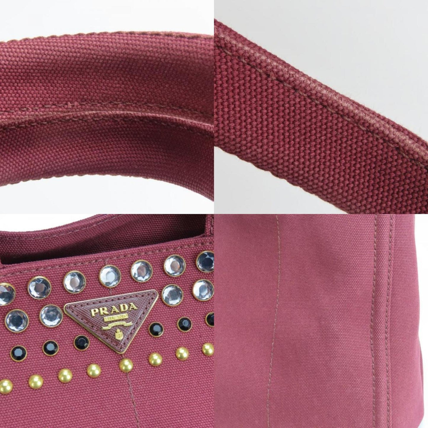 Prada Canvas Red Tote Bags