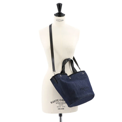 Prada Denim Black Shoulder Bags