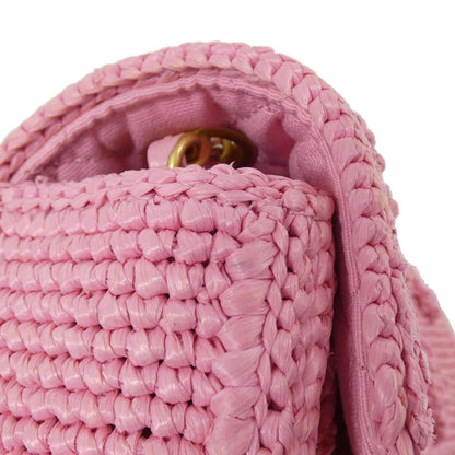 Chanel Woven Fabric Pink Shoulder Bags