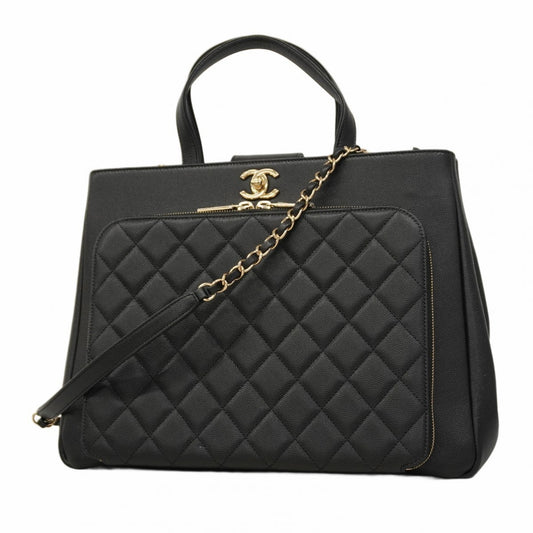 Chanel Calfskin Black Handbags