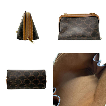 Celine Coated Canvas Brown Shoulder Bags