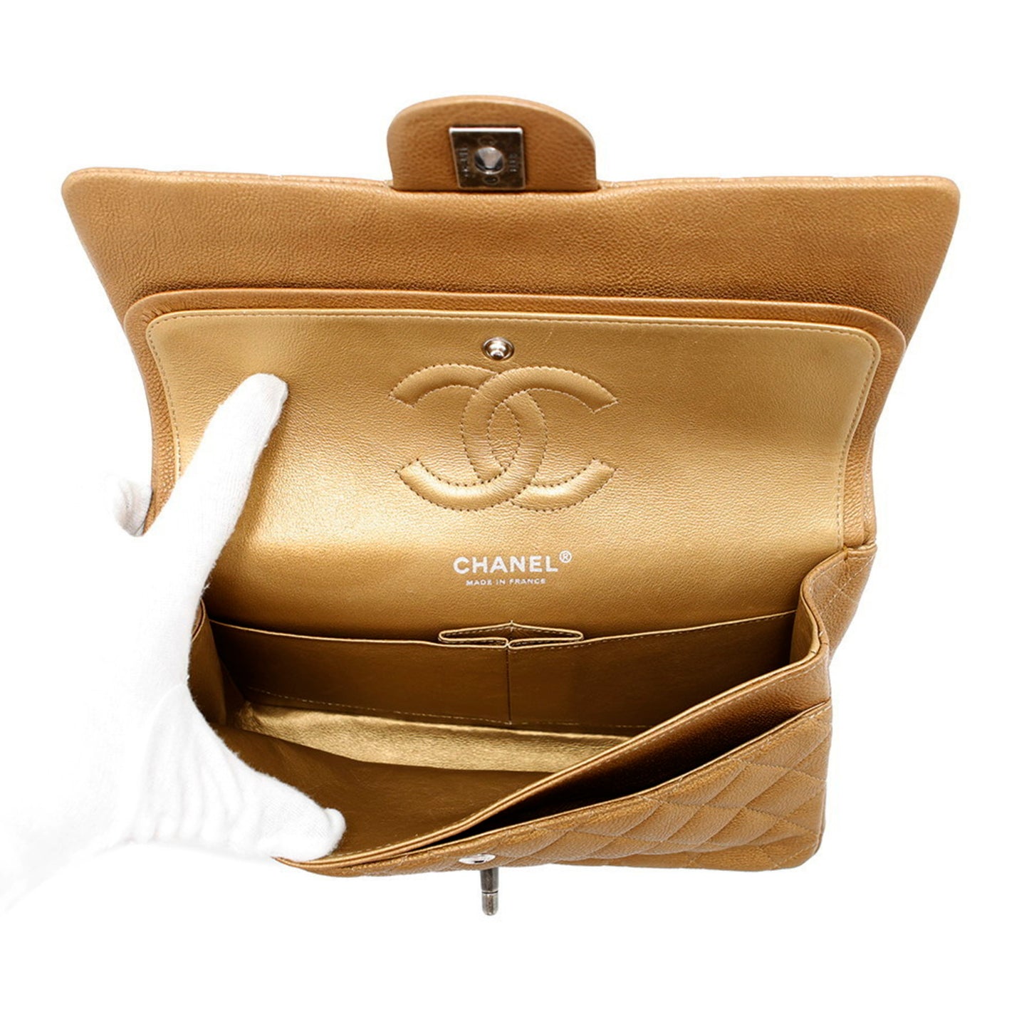 Chanel Calfskin Gold Shoulder Bags