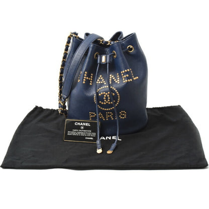 Chanel Calfskin Blue Shoulder Bags