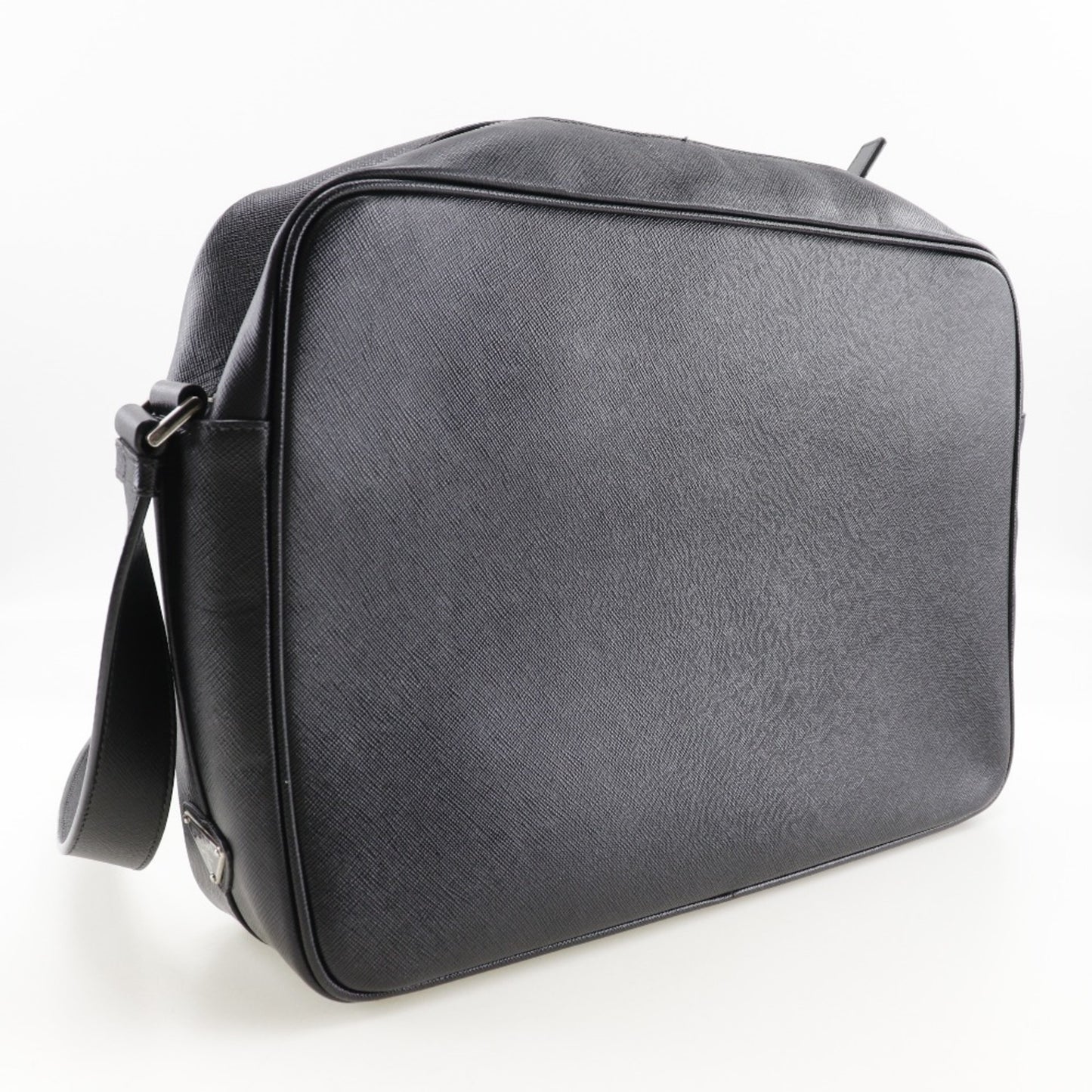 Prada Glossy Material Black Shoulder Bags