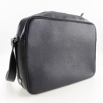 Prada Glossy Material Black Shoulder Bags