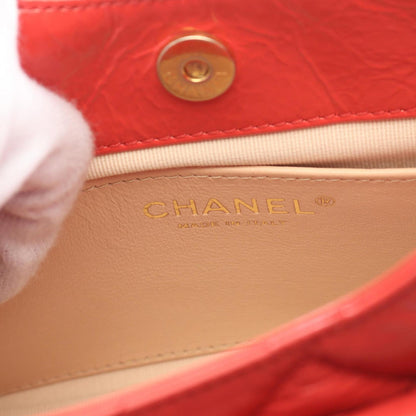 Chanel Patent Orange Shoulder Bags