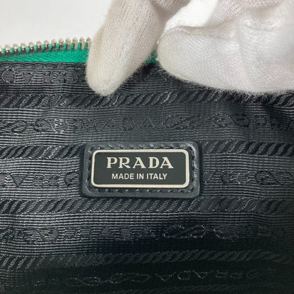 Prada Glossy Material Green Clutch Bags