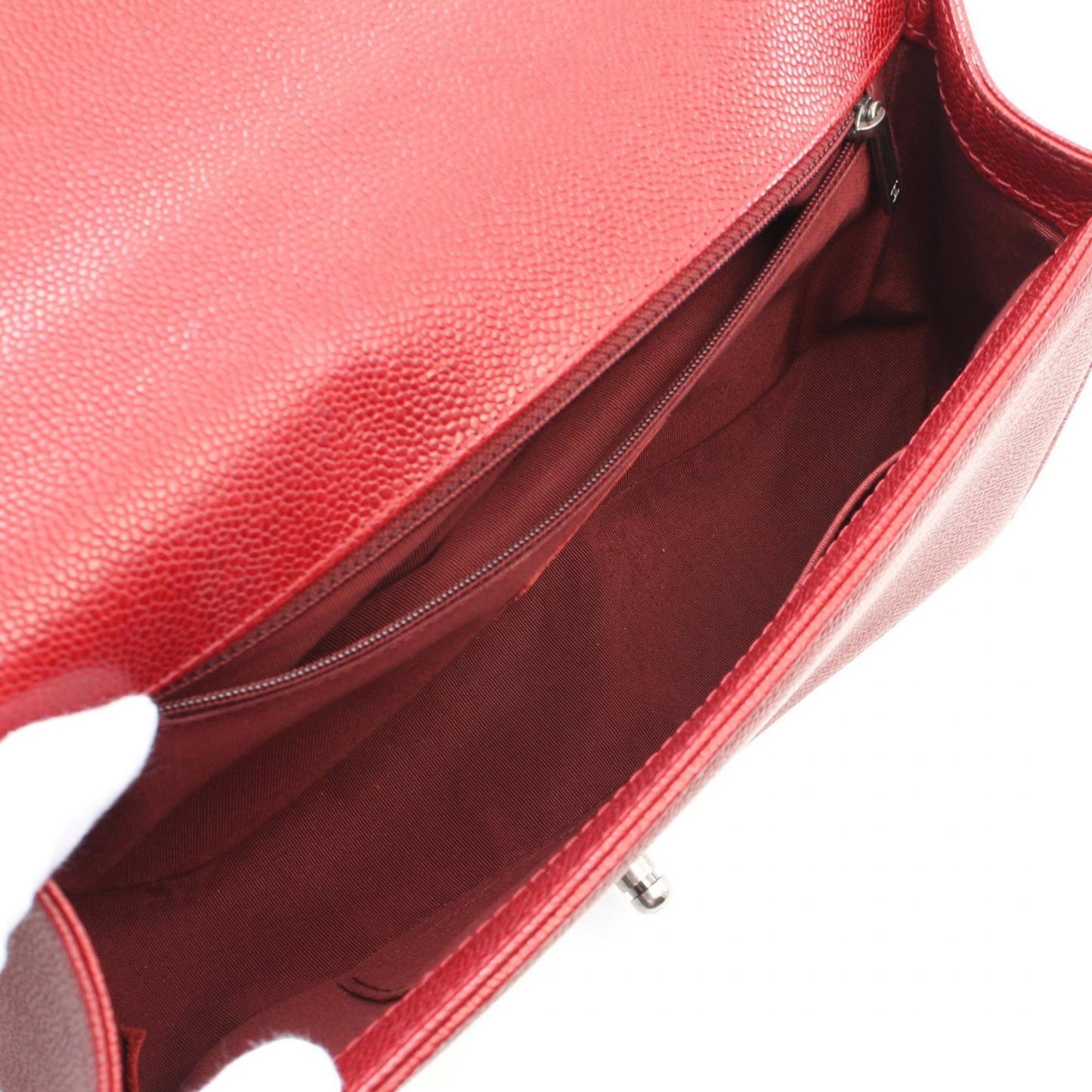 Chanel Calfskin Red Shoulder Bags
