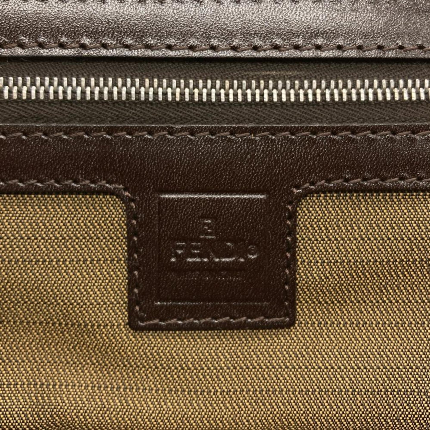 Fendi Woven Fabric Green Shoulder Bags