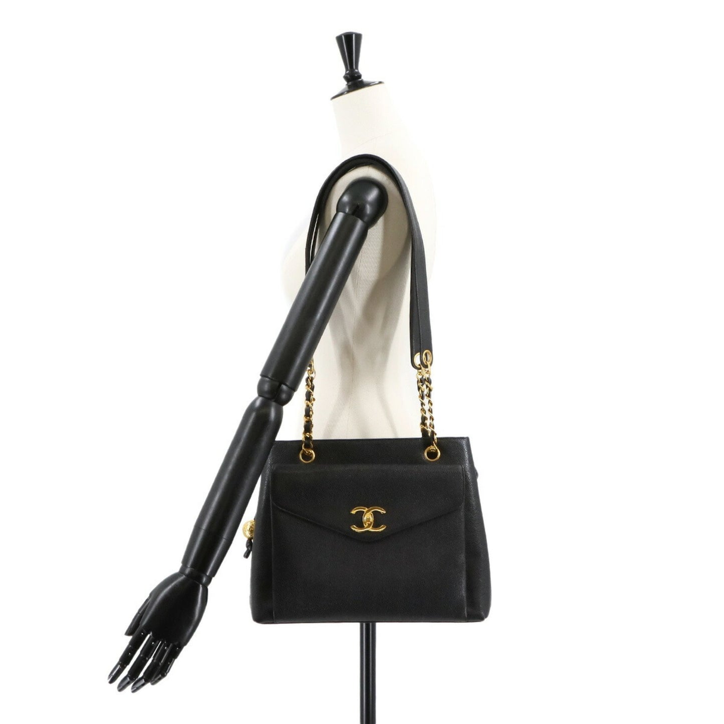 Chanel Calfskin Black Shoulder Bags