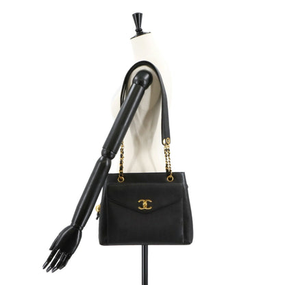 Chanel Calfskin Black Shoulder Bags