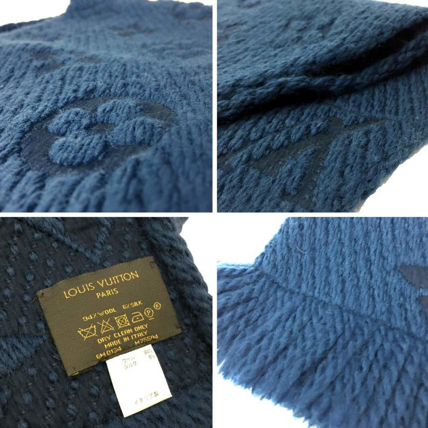 Louis Vuitton Wool Blue Scarves