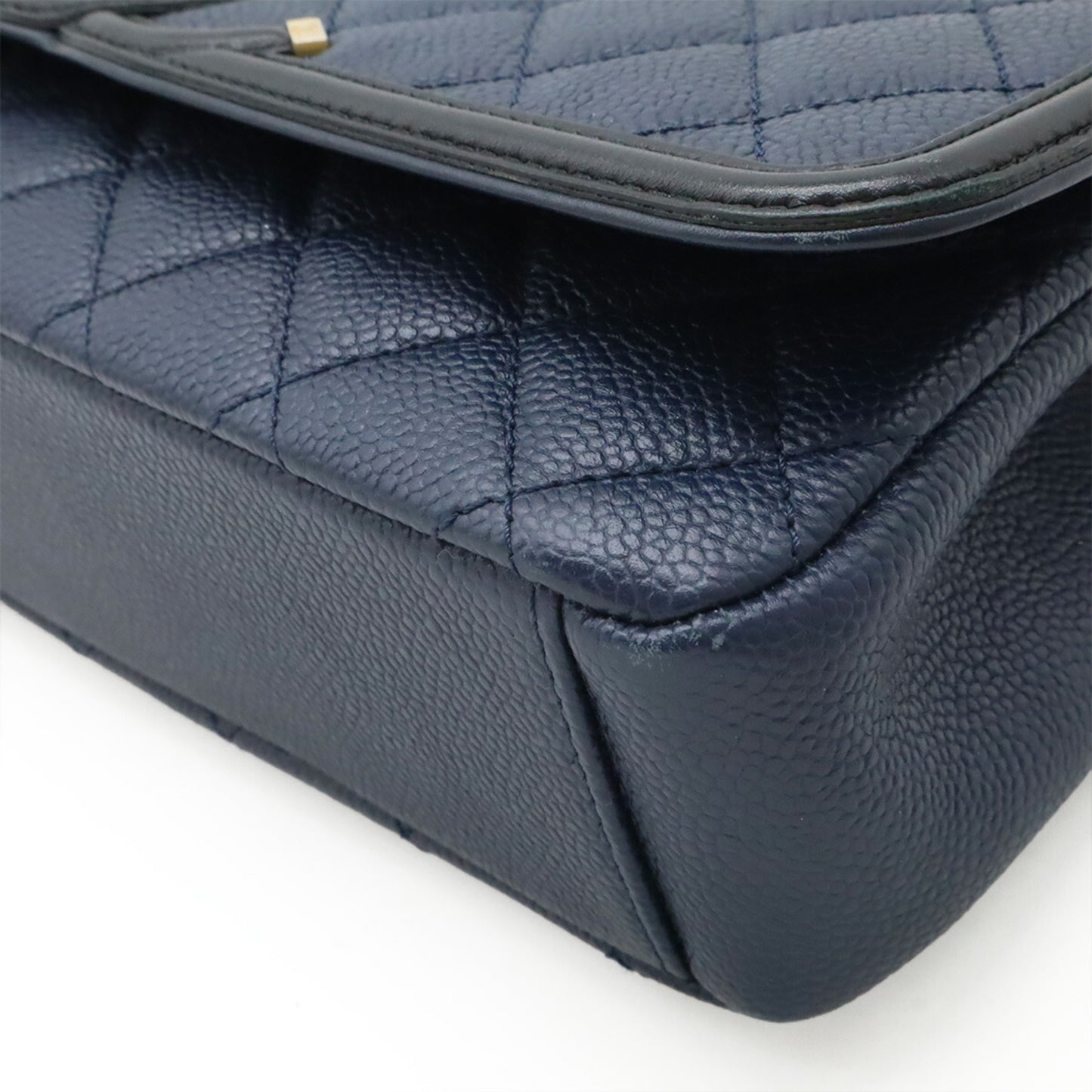Chanel Calfskin Blue Shoulder Bags