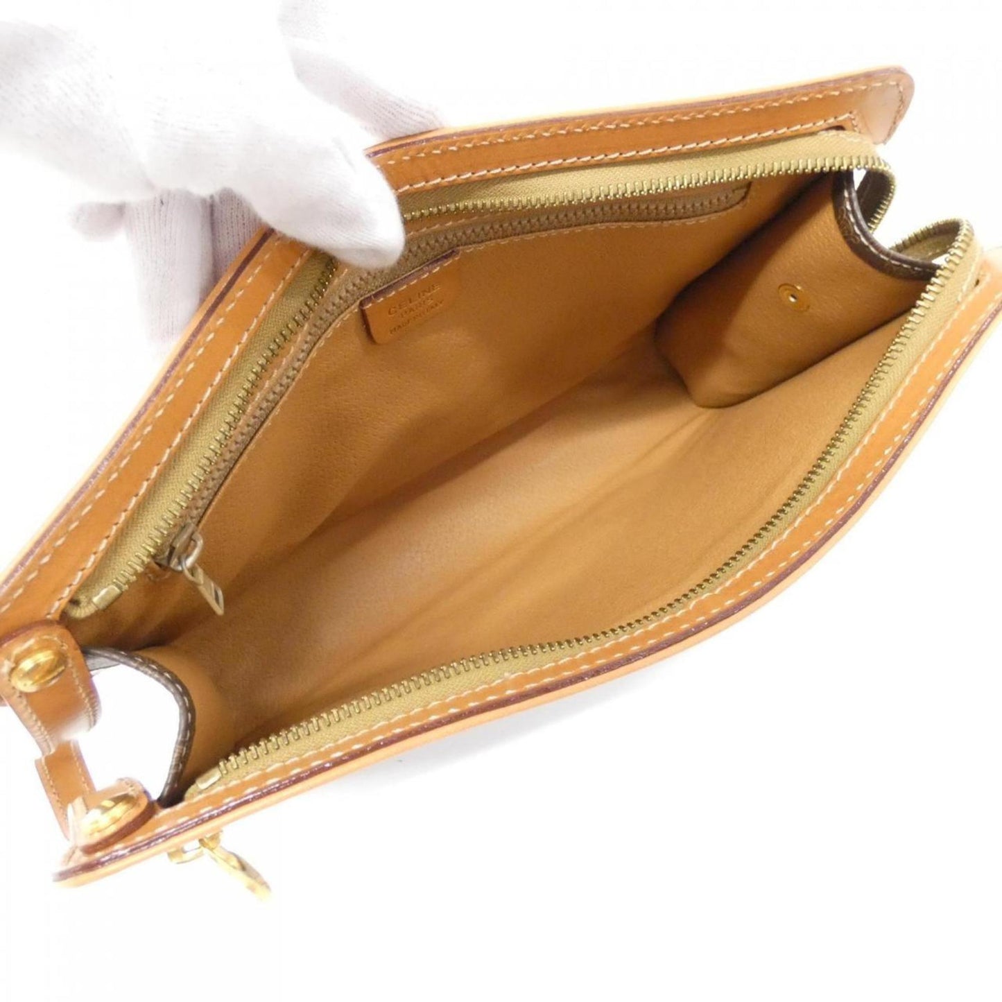 Celine Coated Canvas Brown Clutch Bags