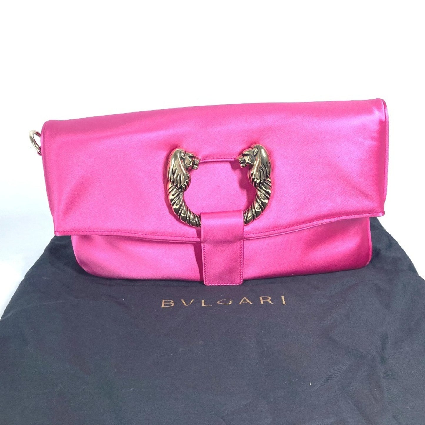 Bvlgari Satin Pink Clutch Bags