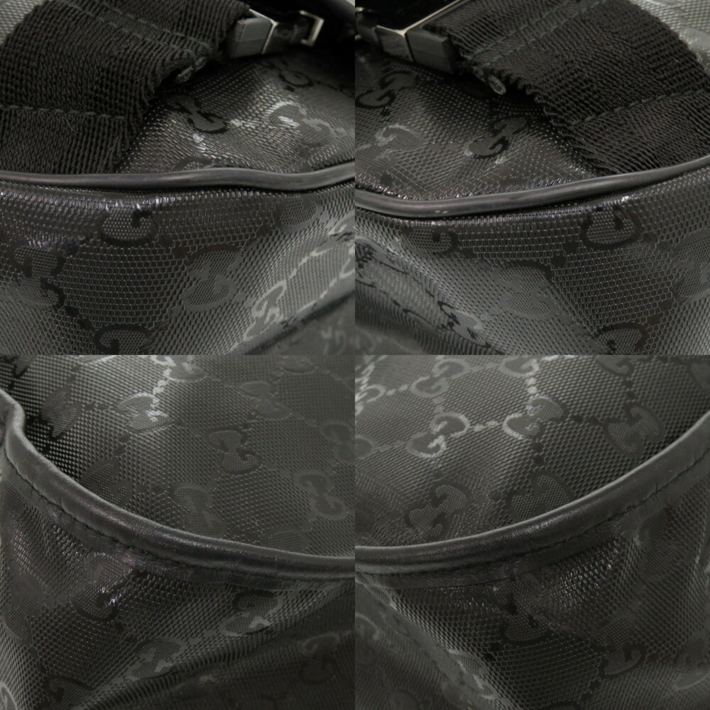 Gucci Coated Canvas Black Shoulder Bags