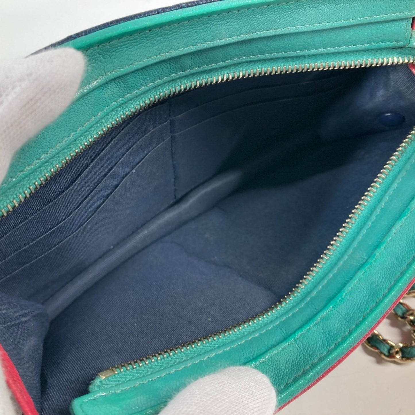 Chanel Calfskin Blue Shoulder Bags