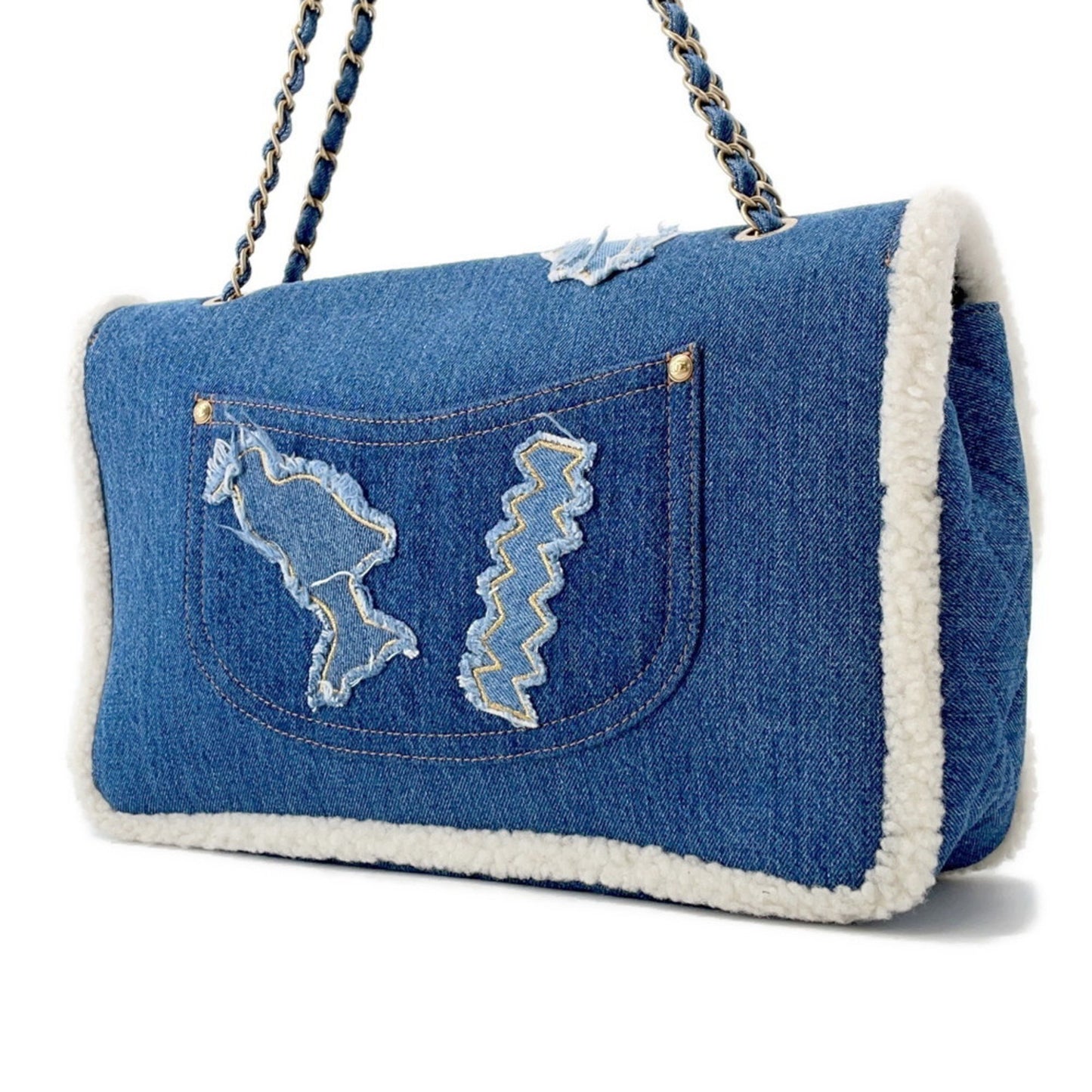 Chanel Denim Blue Shoulder Bags