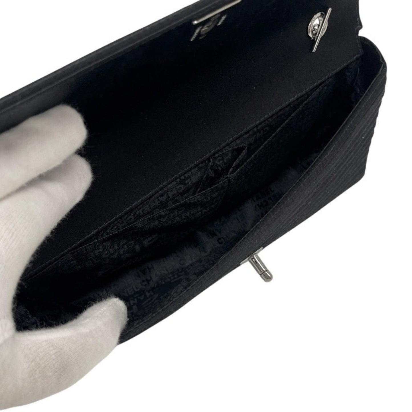 Chanel Satin Black Shoulder Bags