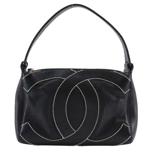 Chanel Calfskin Black Shoulder Bags