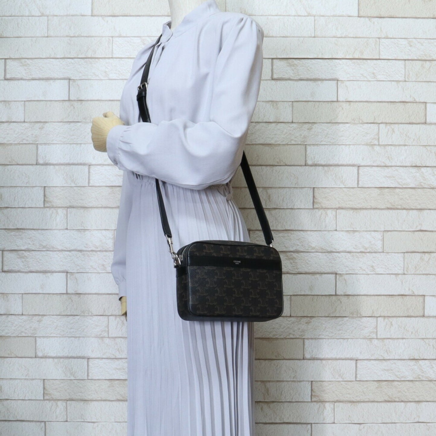 Celine Coated Canvas Black Shoulder Bags