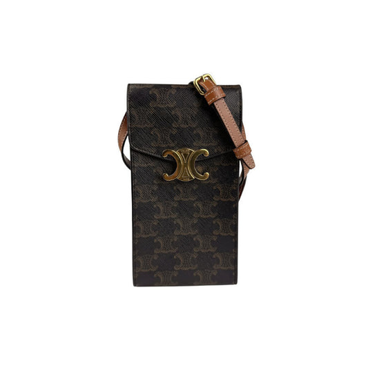 Celine Coated Canvas Brown Shoulder Bags