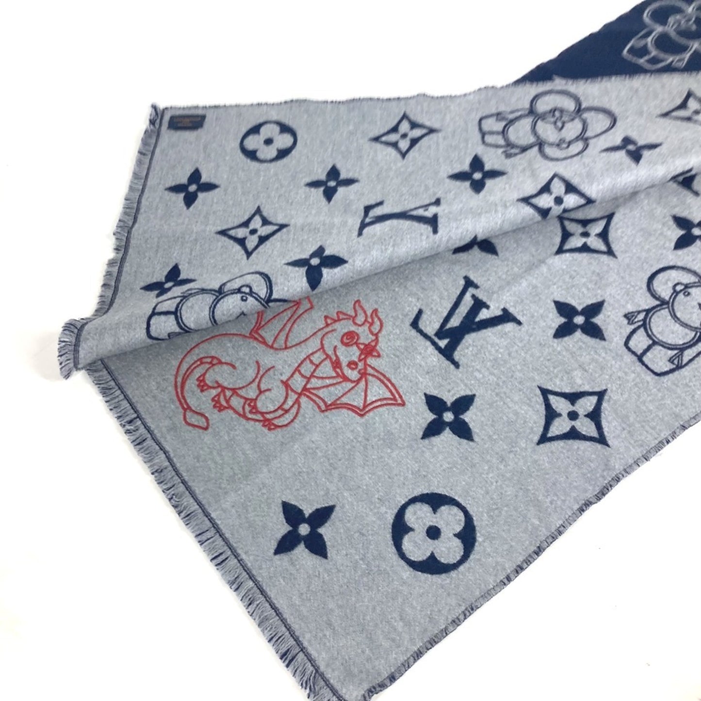 Louis Vuitton Wool Blue Scarves