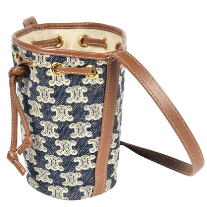 Celine Canvas Blue Shoulder Bags