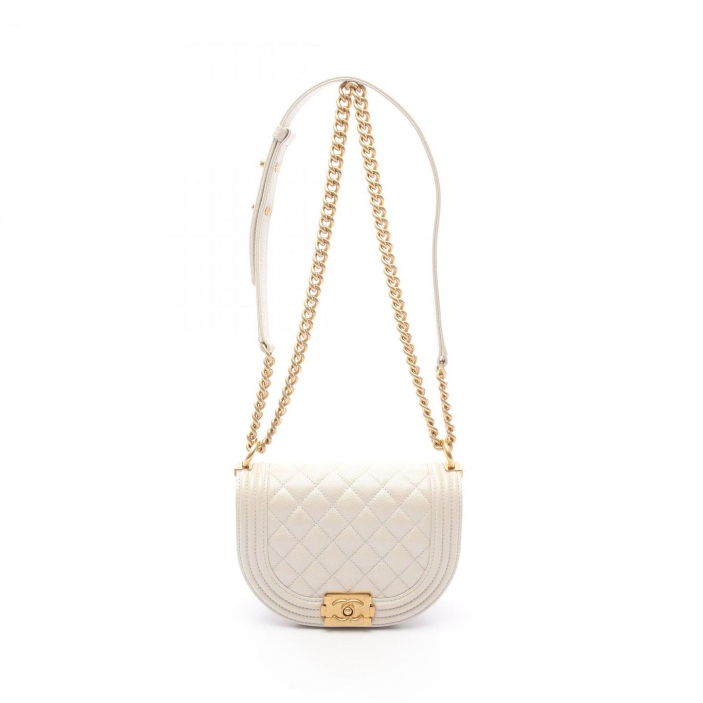 Chanel Calfskin White Shoulder Bags