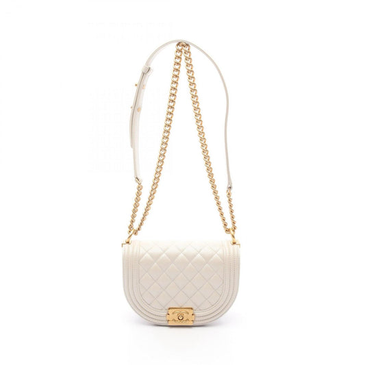 Chanel Calfskin White Shoulder Bags