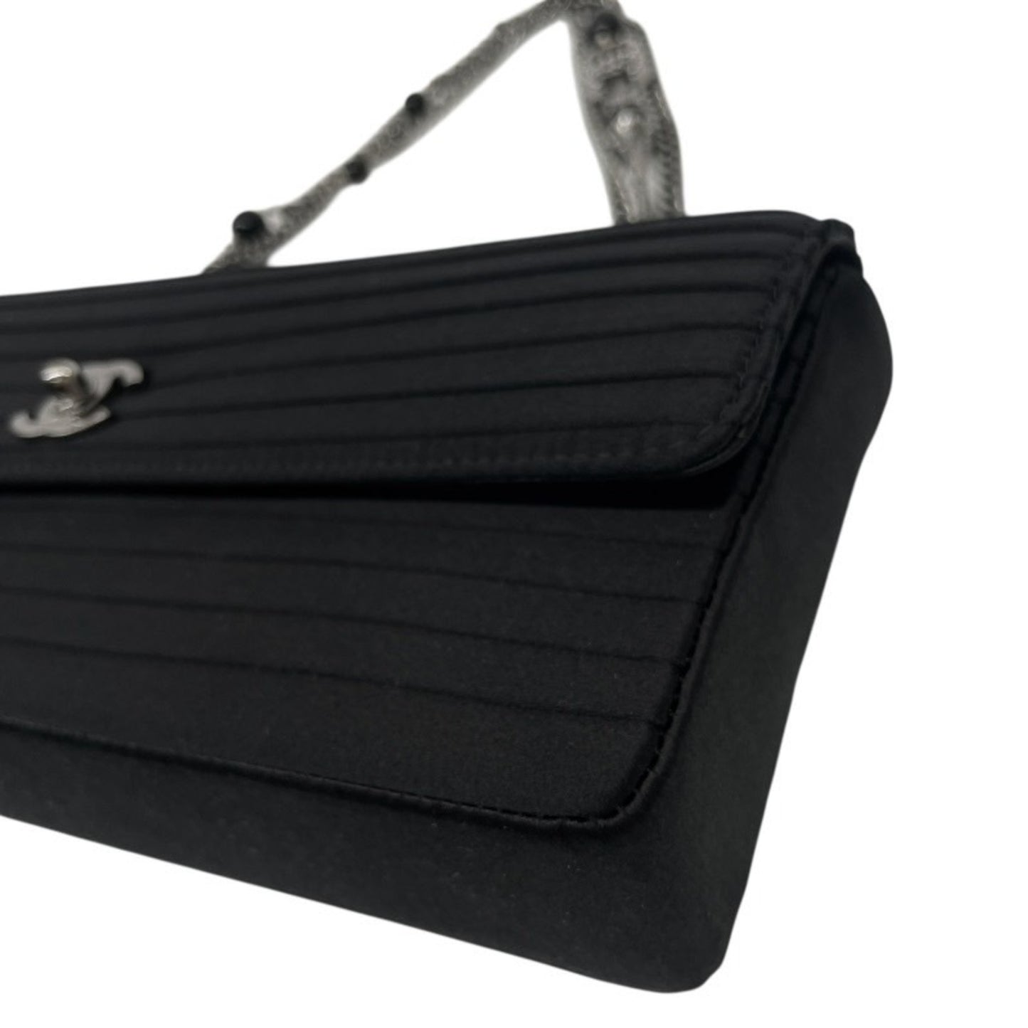 Chanel Satin Black Shoulder Bags