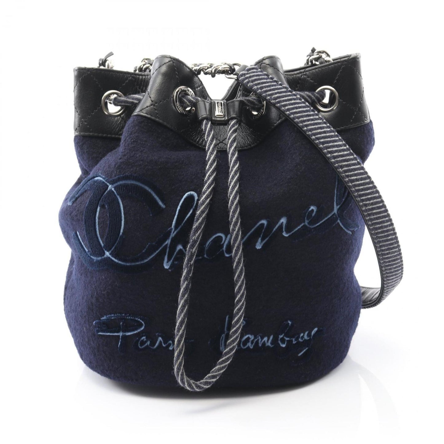 Chanel Wool Black Shoulder Bags