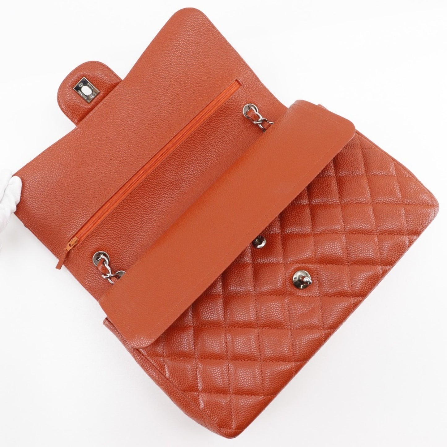 Chanel Calfskin Orange Shoulder Bags