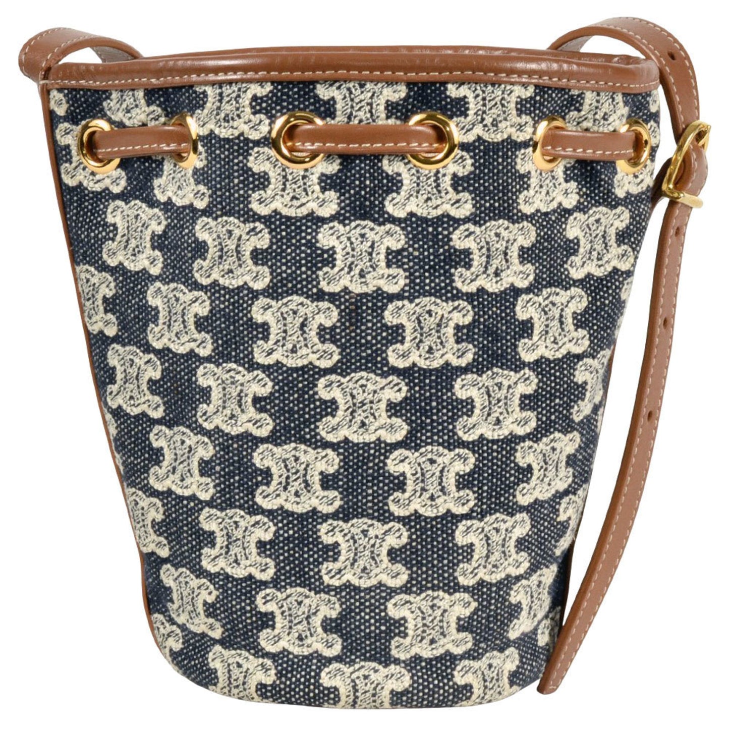 Celine Canvas Blue Shoulder Bags