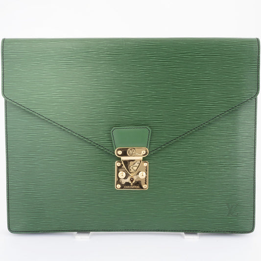 Louis Vuitton Epi Green Clutch Bags