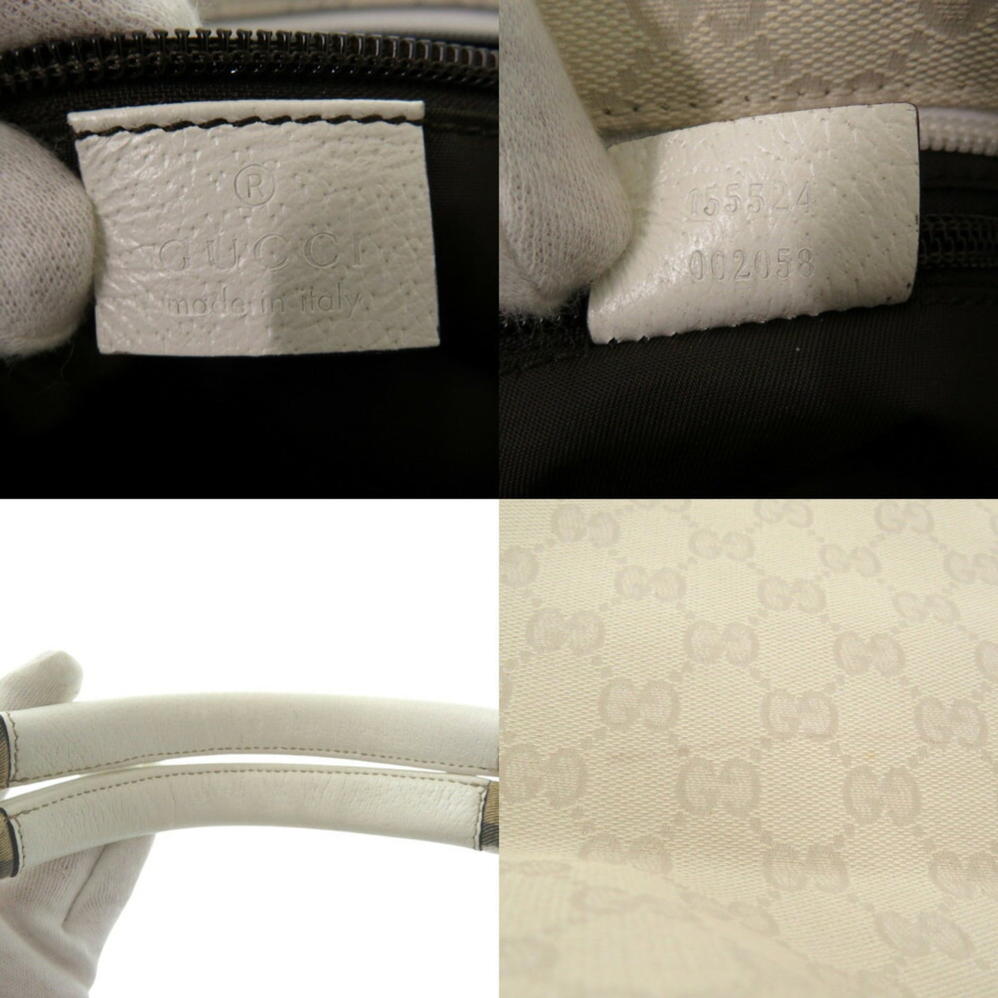 Gucci Canvas White Tote Bags